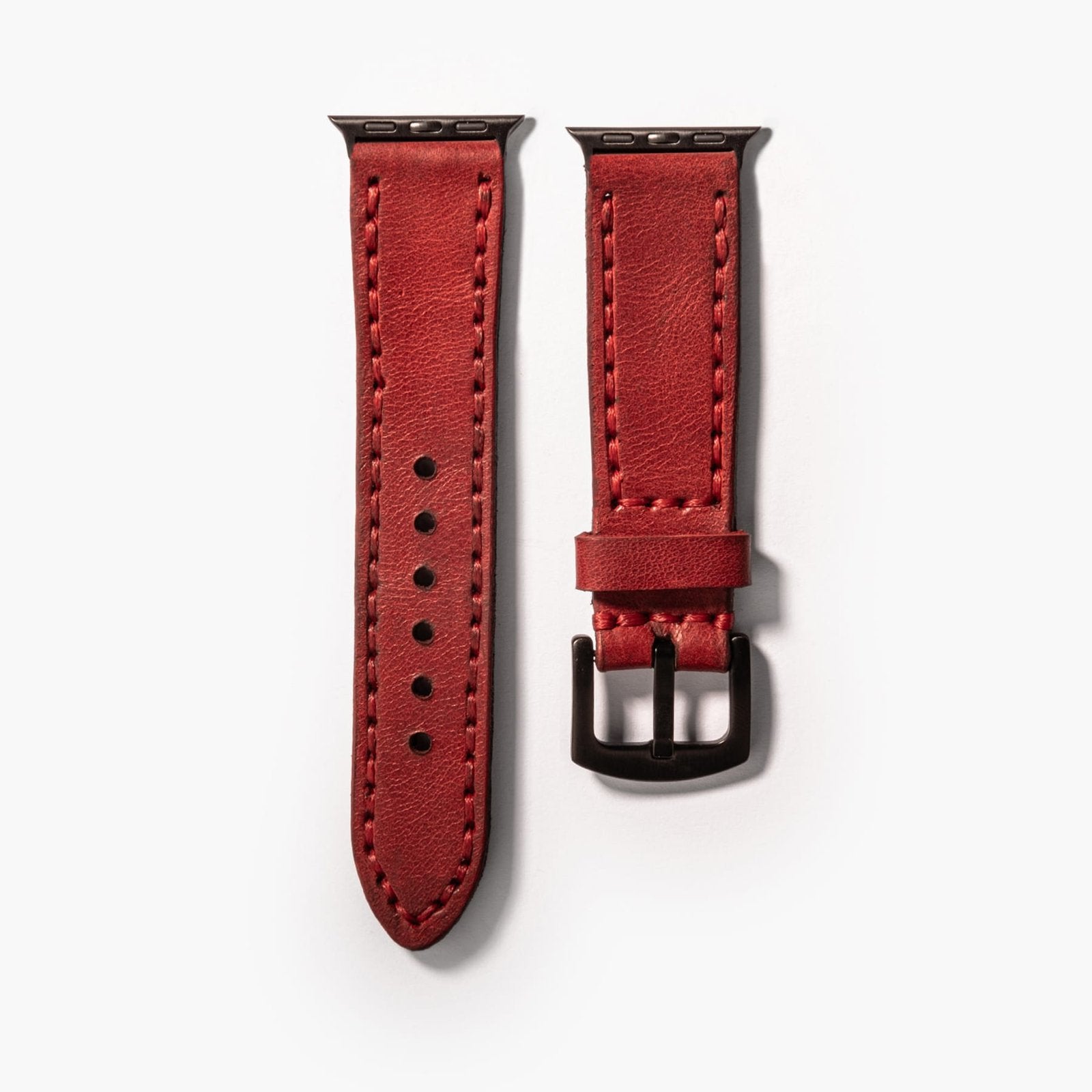 Çift Katlı Deri Apple Watch Kayışı - Kırmızı