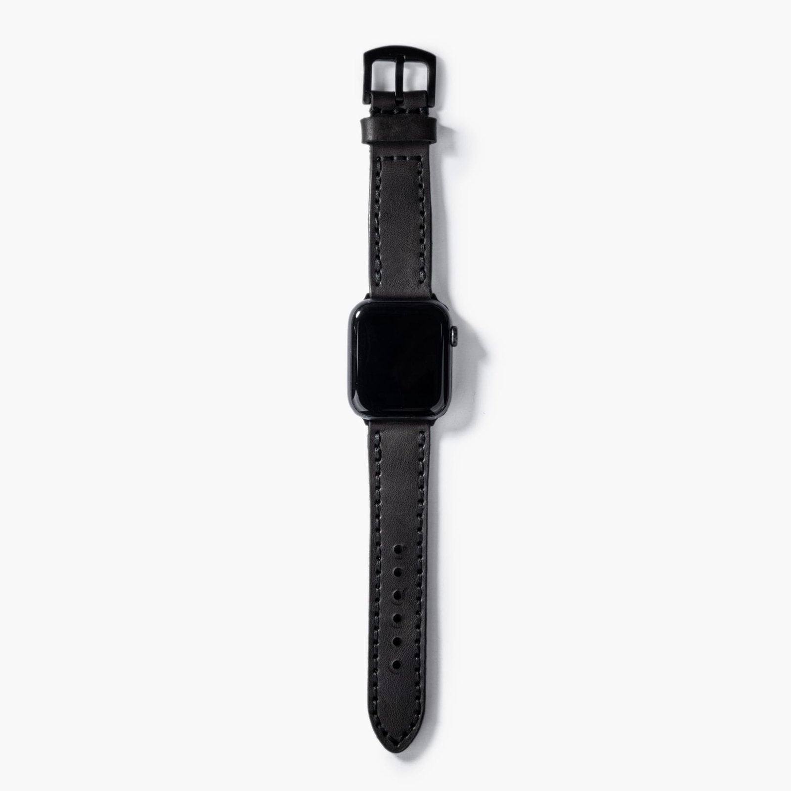 Çift Katlı Deri Apple Watch Kayışı – Antrasit el yapımı hakiki deri - DeryCraft