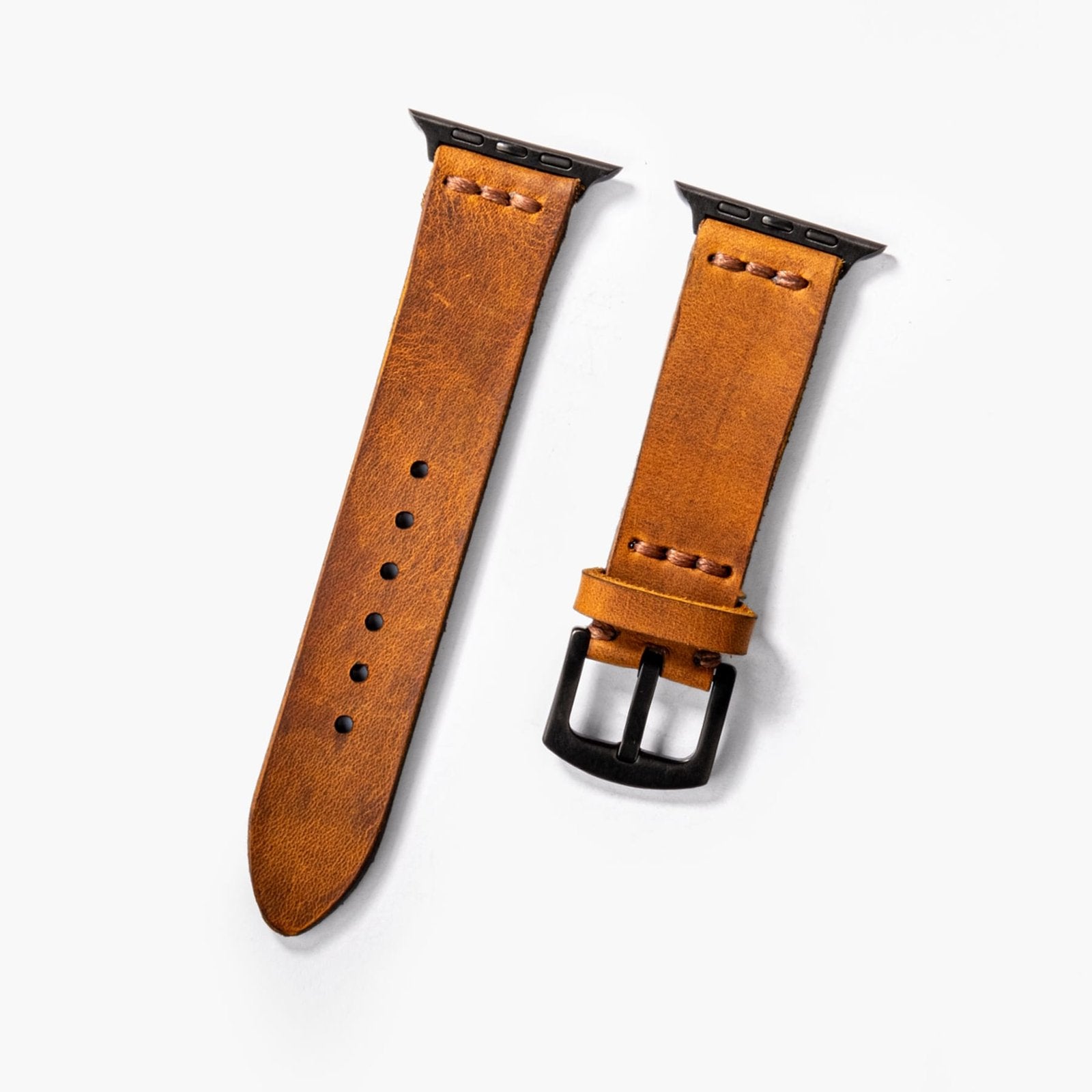 Tek Katlı Deri Apple Watch Kayışı - Cat el yapımı hakiki deri - DeryCraft