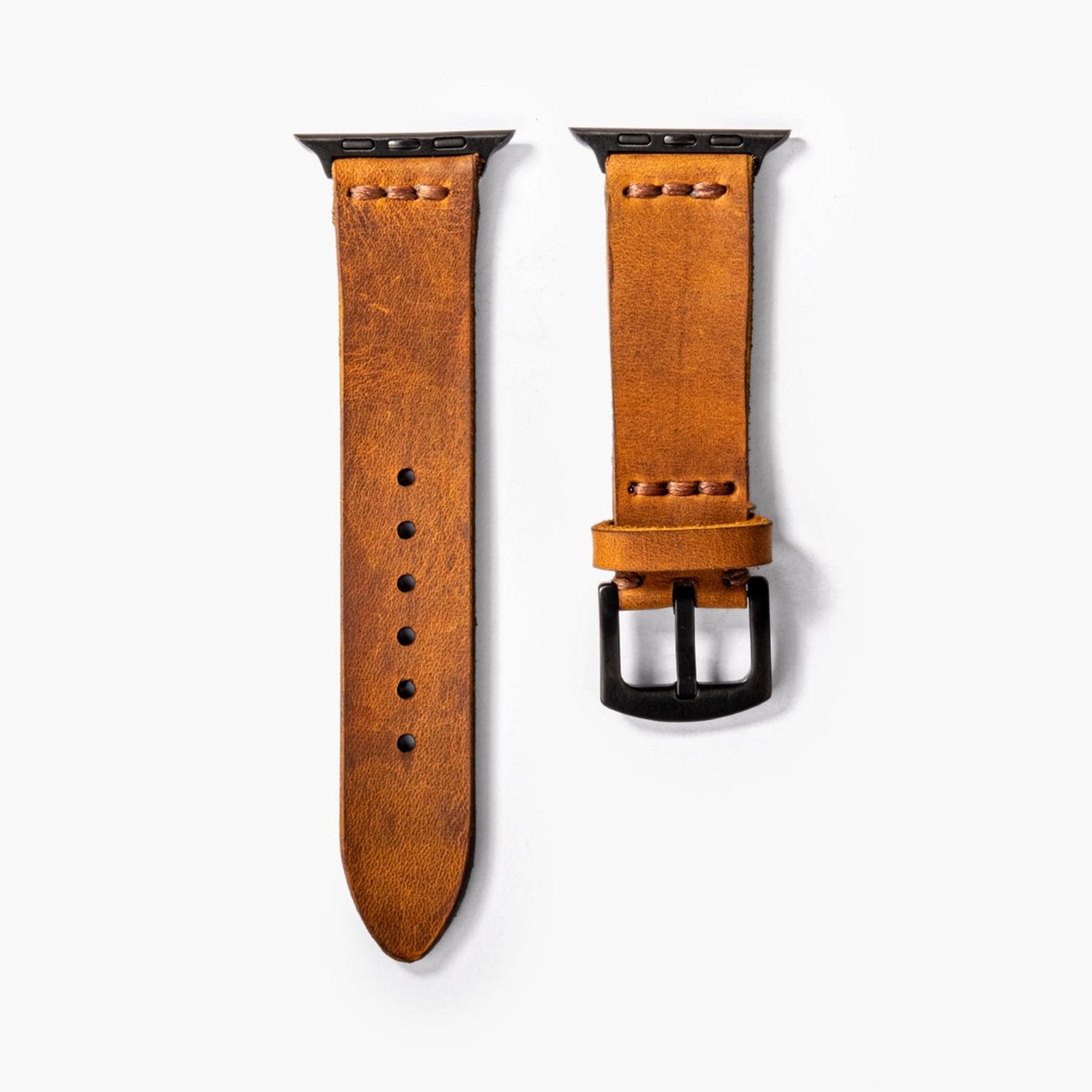 Tek Katlı Deri Apple Watch Kayışı - Cat el yapımı hakiki deri - DeryCraft