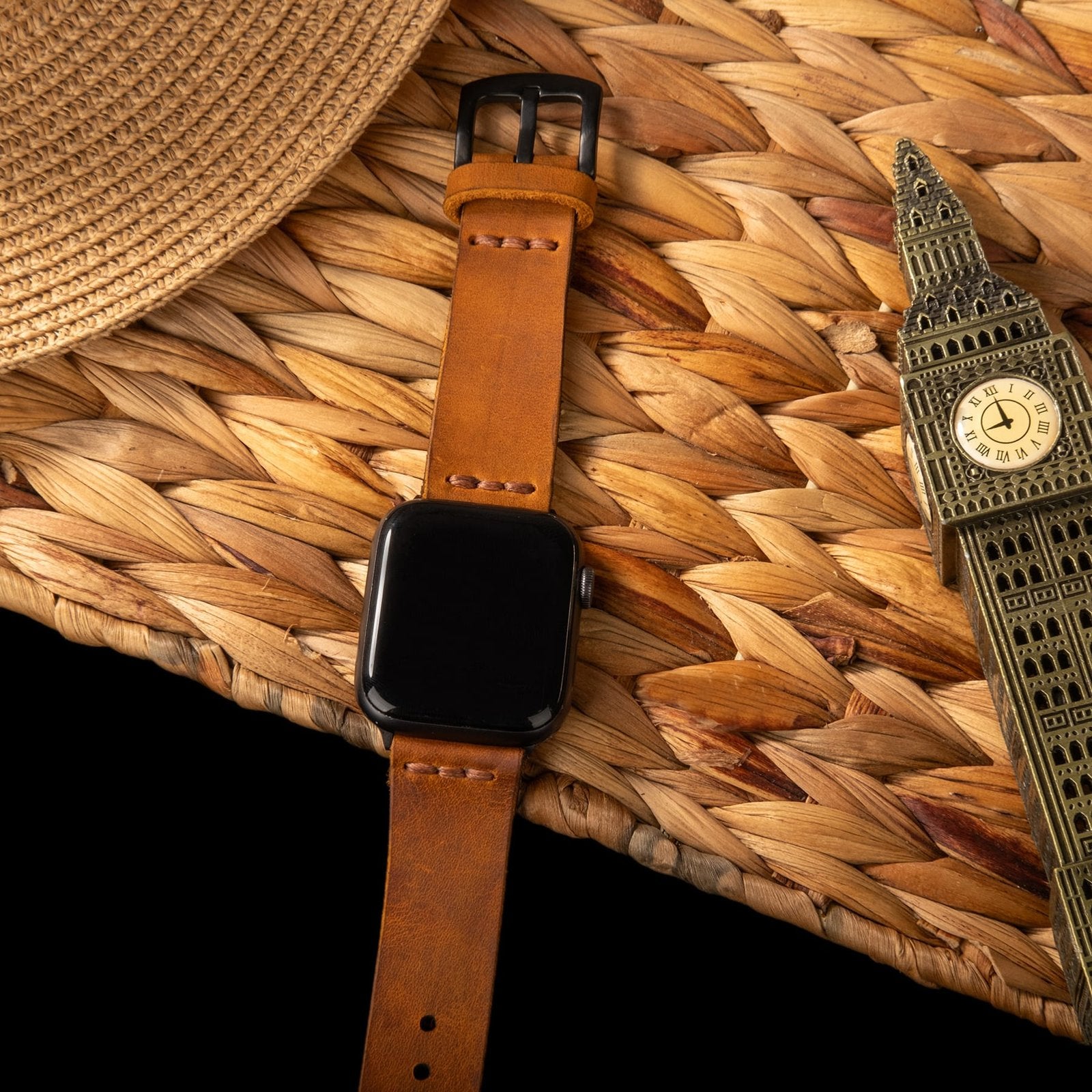Tek Katlı Deri Apple Watch Kayışı - Cat el yapımı hakiki deri - DeryCraft
