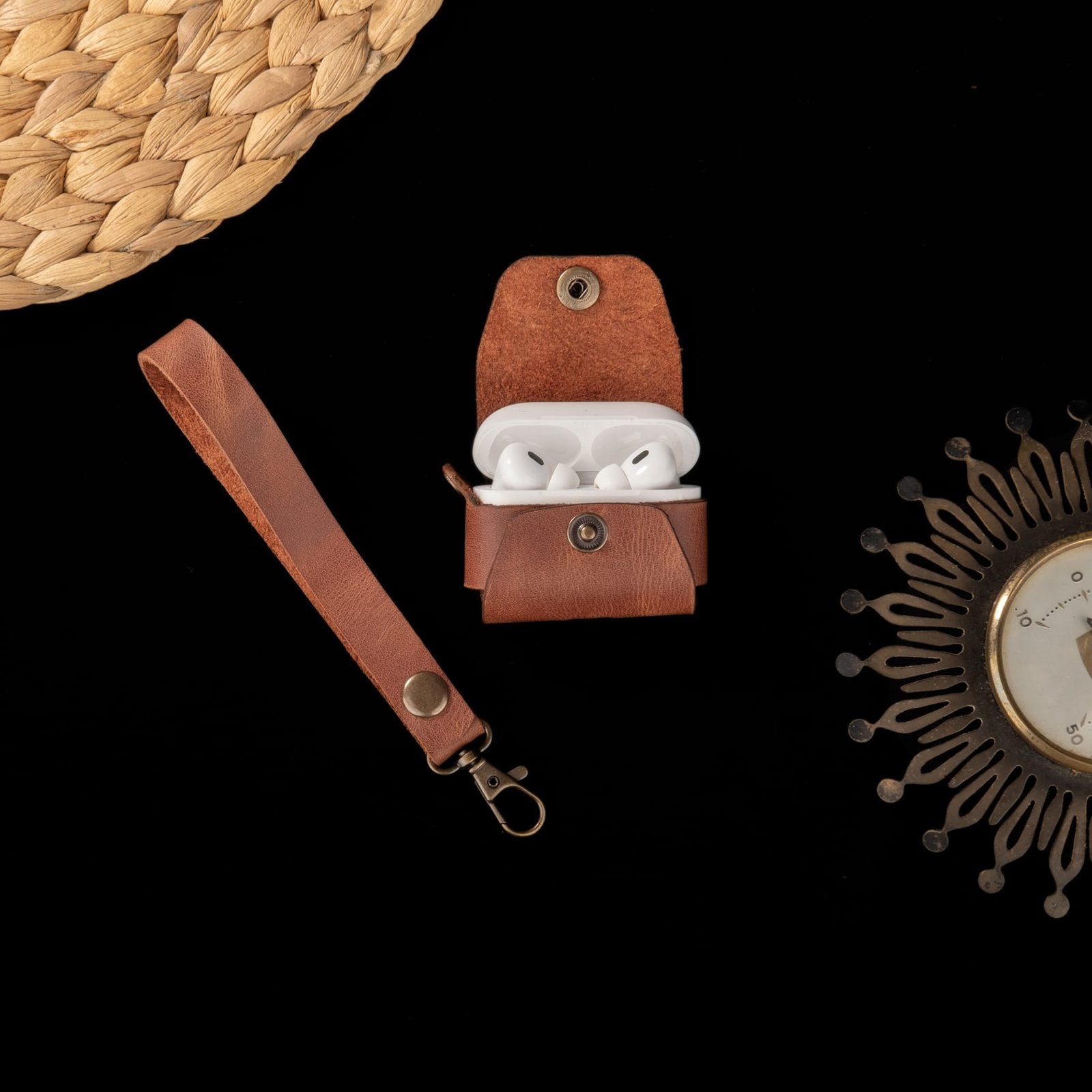 TABA Deri Airpods Kılıfı el yapımı hakiki deri - DeryCraft