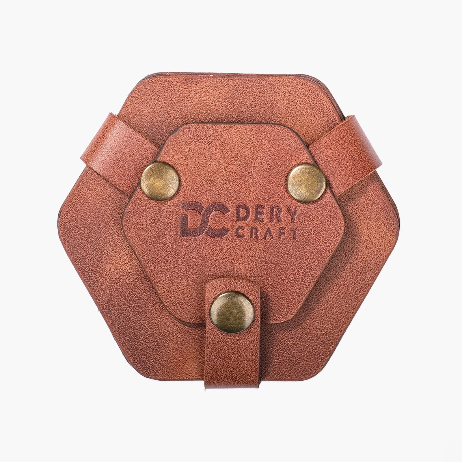 TABA Deri Bardak Altlığı el yapımı hakiki deri - DeryCraft