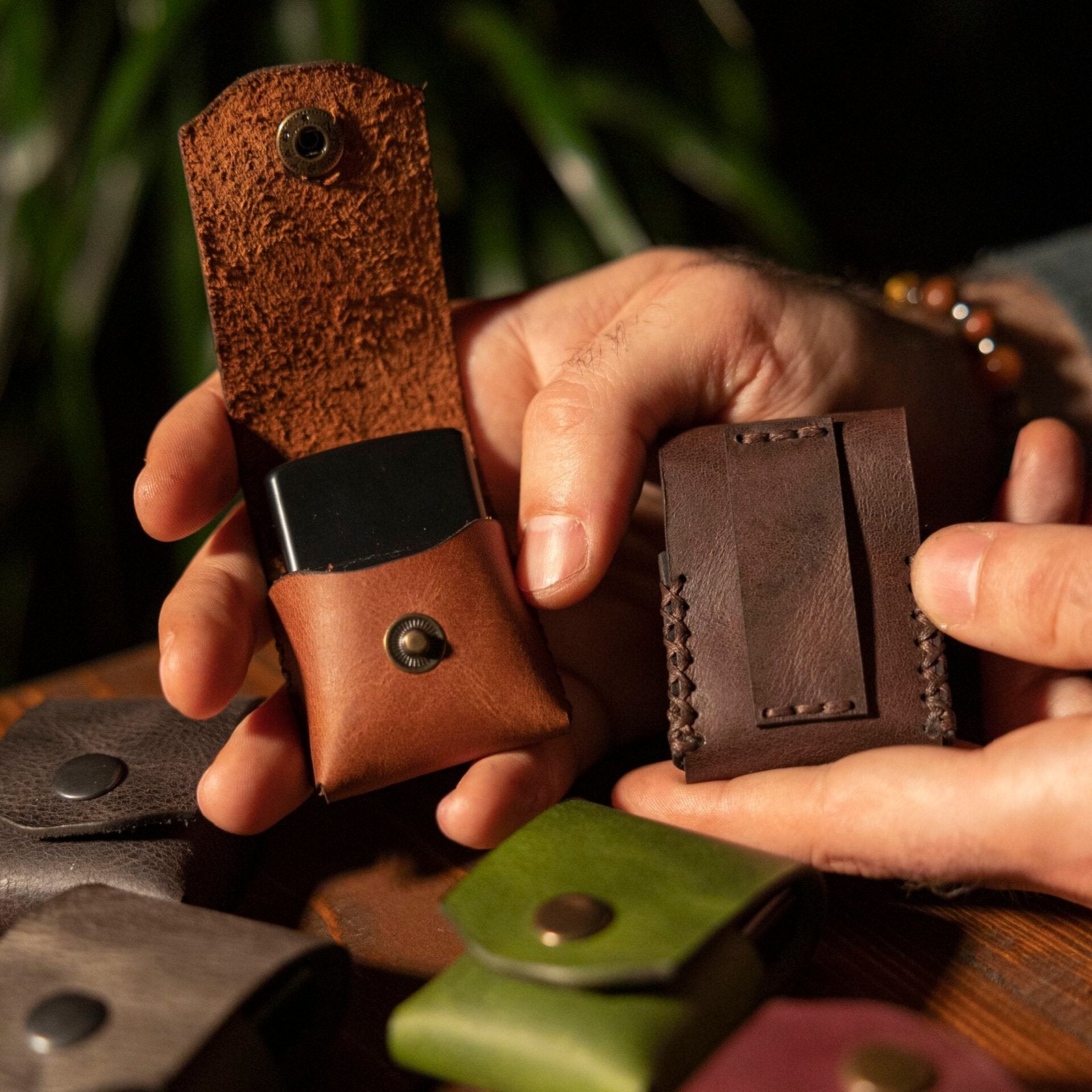 TABA Deri Kılıflı Çakmak (Belt) Kemer Askılı el yapımı hakiki deri - DeryCraft