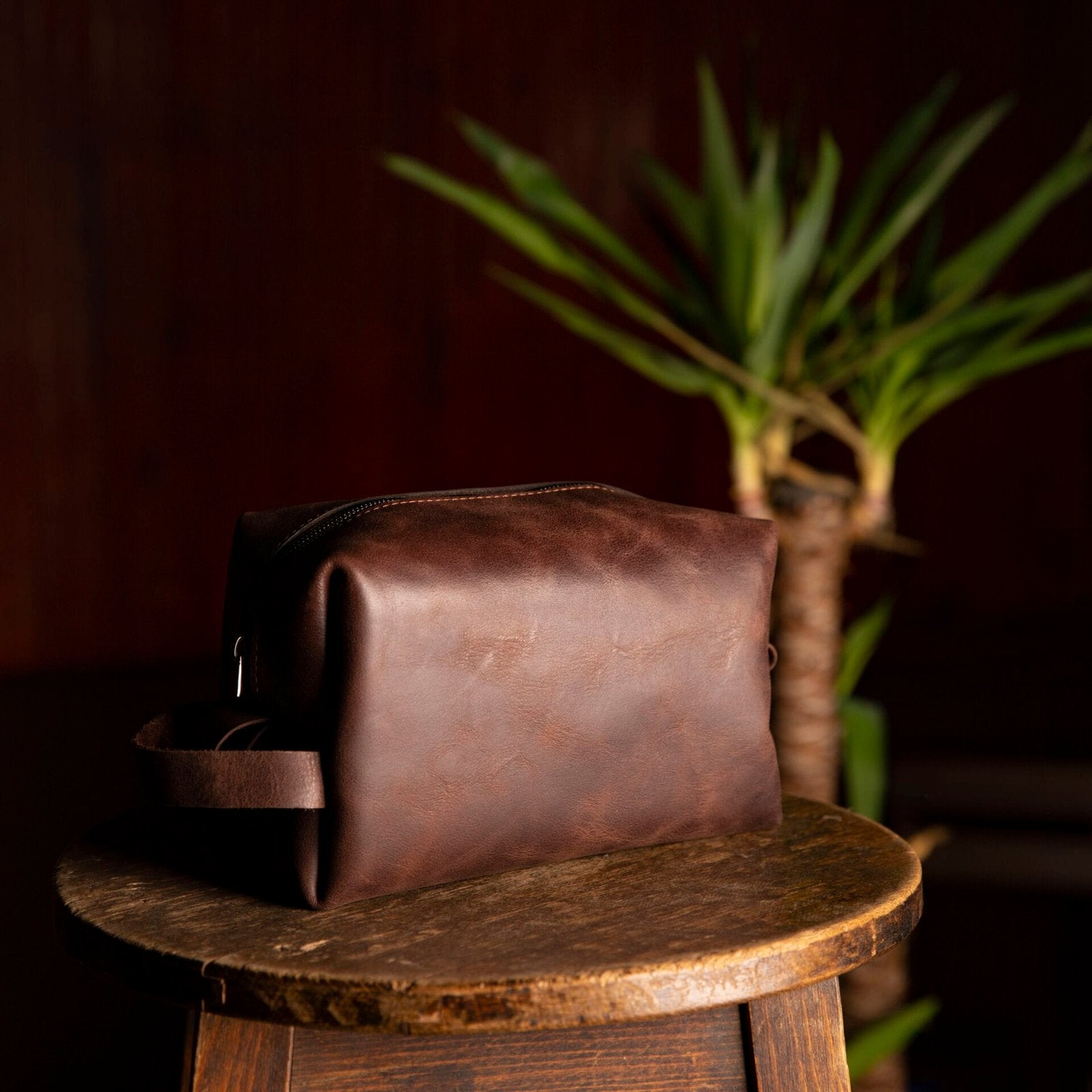 ACI KAHVE Dopp Kit Deri El Çantası (Vega) el yapımı hakiki deri - DeryCraft